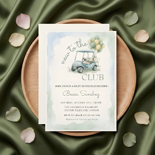 Golf New to the Club Modern Baby Shower Invitation