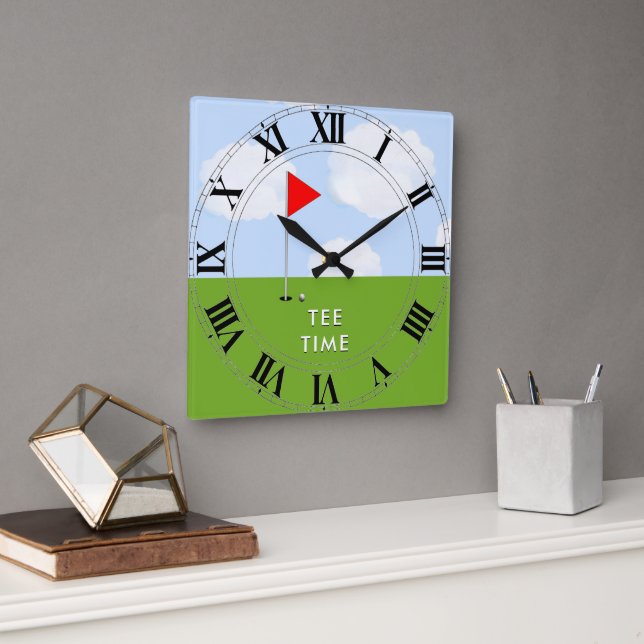 Golf Novelty Gifts Square Wall Clock (Office)