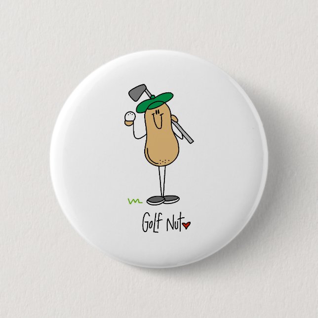 Golf Nut 6 Cm Round Badge (Front)