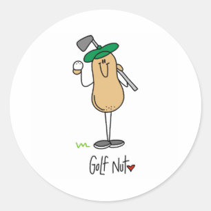Golf Nut Classic Round Sticker
