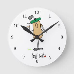 Golf Nut T-shirts and Gifts Round Clock