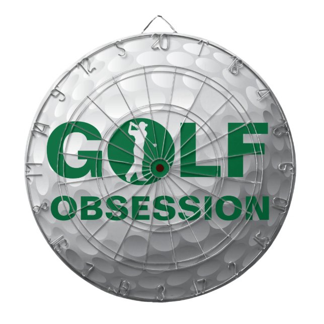 Golf Obsession Golfball Green White Dartboard (Front)