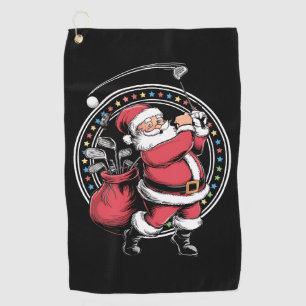 Golf Oh Christmas Santa Claus Vintage Golfer Golfi Golf Towel
