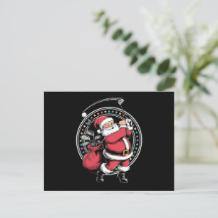 Golf Oh Christmas Santa Claus Vintage Golfer Golfi Holiday Postcard