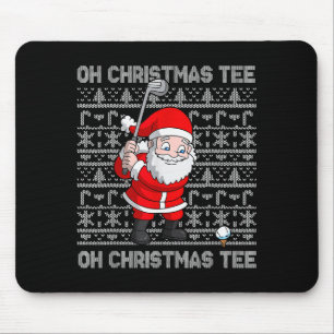 Golf Oh Christmas Tee Santa Claus Golfer Golfing S Mouse Mat