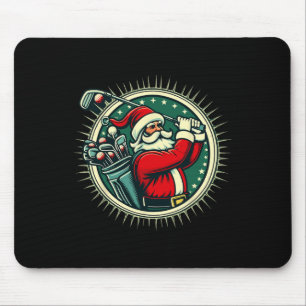 Golf Oh Christmas Tee Santa Claus Vintage Golfer G Mouse Mat