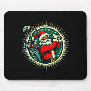 Golf Oh Christmas Tee Santa Claus Vintage Golfer G Mouse Mat