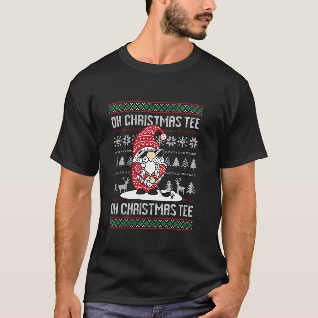 Golf Oh Christmas Tee Santa Gnome Golfer Ugly Chri (Front)