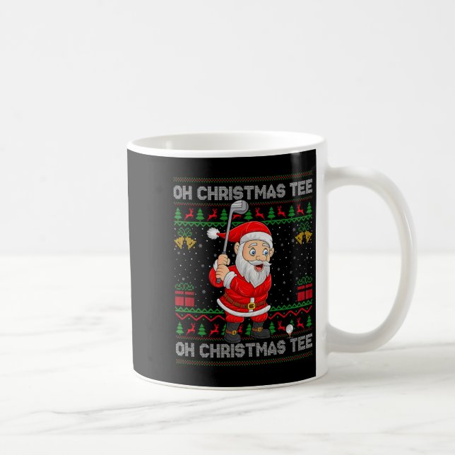Golf Oh Christmas Tee Santa Playing Golf Golfer Ug Coffee Mug (Right)