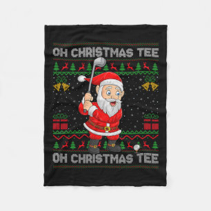 Golf Oh Christmas Tee Santa Playing Golf Golfer Ug Fleece Blanket