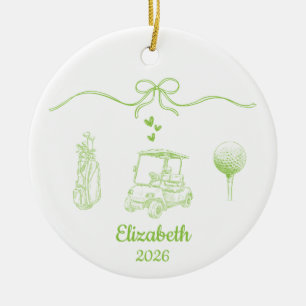 Golf Ornament, Golf Gifts Funny Golfer Gifts Ceramic Tree Decoration