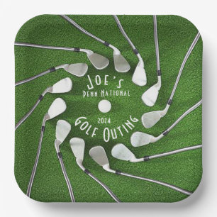 Golf Outing Square Paper Plate