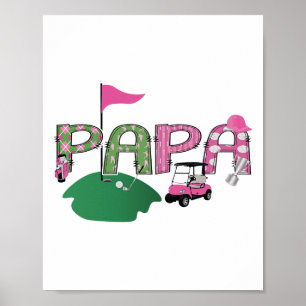Golf Papa Hole In One Golf 1st Birthday Party  Poster