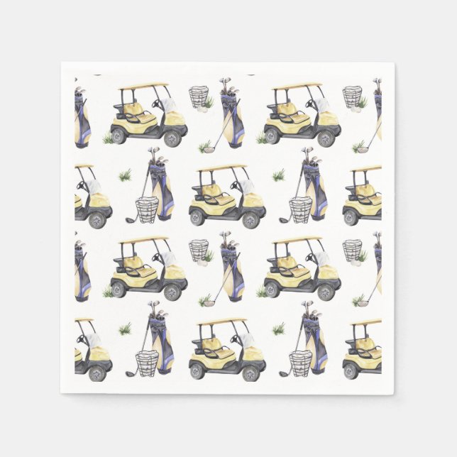 Golf Paper Napkins, Golf Birthday Party Supplies Napkin (Front)