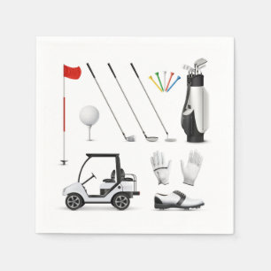Golf Paper Napkins, Golf Retirement Party Supplies Napkin