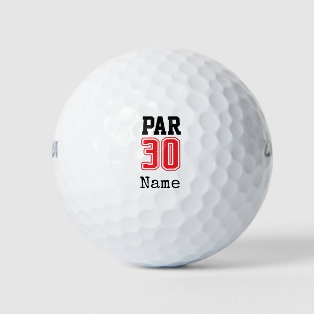 Golf  Par 30th birthday golfer Golf Balls (Front)