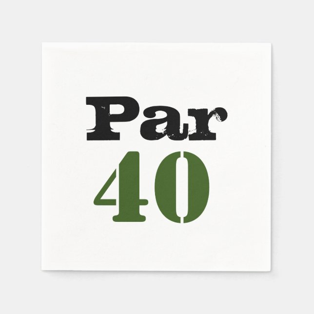 Golf par 40 forty birthday golfer with number napkin (Front)