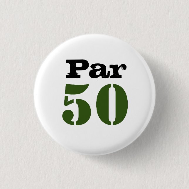 Golf Par 50th birthday with number for golfer golf 3 Cm Round Badge (Front)