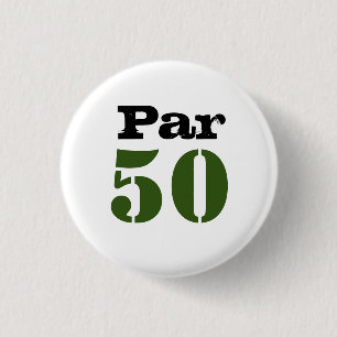 Golf Par 50th birthday with number for golfer golf 3 Cm Round Badge