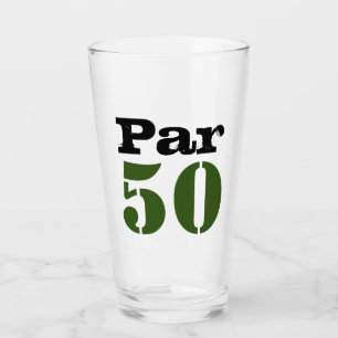 Golf Par 50th birthday with number for golfer golf Glass