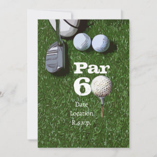 Golf Par 60th sixty years olds golfer birthday Invitation
