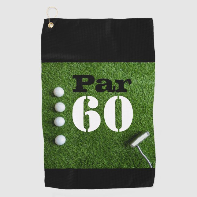 Golf Par 60th sixty years olds golfer birthday Towel (Front)