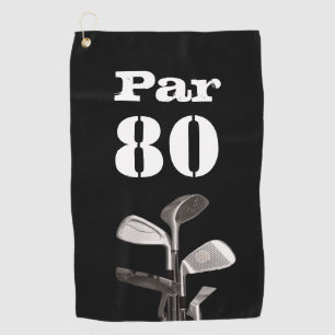 Golf Par 80th eighty years old golfer birthday Golf Towel