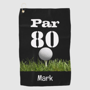 Golf Par 80th eighty years old golfer birthday Towel