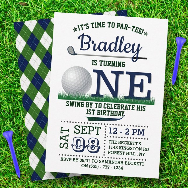 Golf PAR-TEE 1st Birthday Invitation (Creator Uploaded)