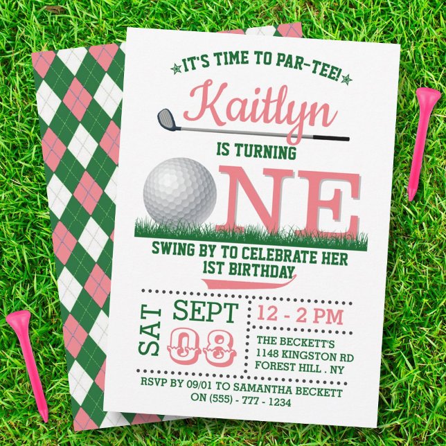 Golf PAR-TEE 1st Birthday Invitation (Creator Uploaded)