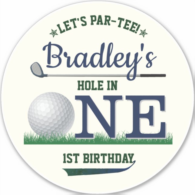 Golf PAR-TEE 1st Birthday Large 8" (Front)