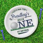Golf PAR-TEE 1st Birthday Paper Plate<br><div class="desc">Celebrate in style with these trendy 1st birthday paper plates. The design is easy to personalise with your own wording and your family and friends will be thrilled when they see these fabulous party plates.</div>