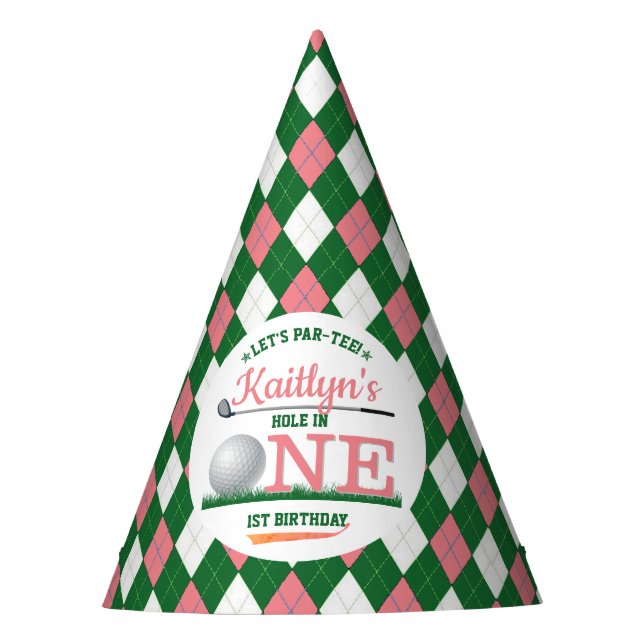 Golf PAR-TEE 1st Birthday Party Hat (Front)
