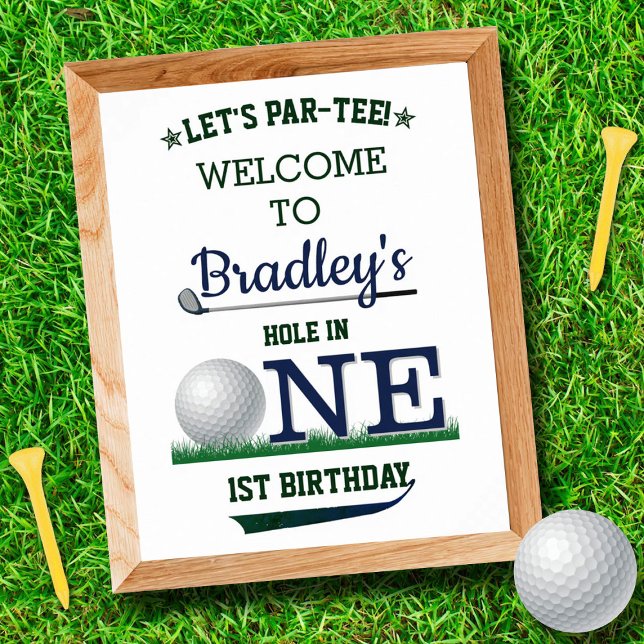 Golf PAR-TEE 1st Birthday Welcome Poster (Creator Uploaded)
