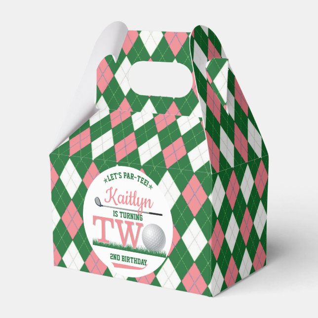 Golf PAR-TEE 2nd Birthday Favour Box (Front Side)