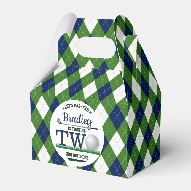 Golf PAR-TEE 2nd Birthday Favour Box (Front Side)