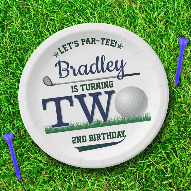 Golf PAR-TEE 2nd Birthday Paper Plate (Creator Uploaded)