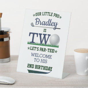 Golf PAR-TEE 2nd Birthday Welcome Pedestal Sign