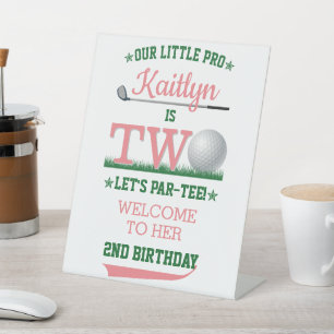 Golf PAR-TEE 2nd Birthday Welcome Pedestal Sign