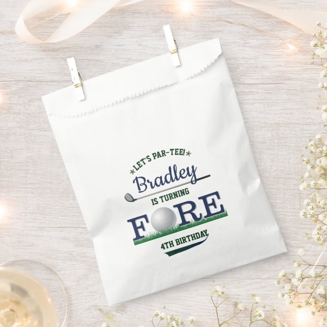 Golf PAR-TEE 4th Birthday Favour Bags (Clipped)