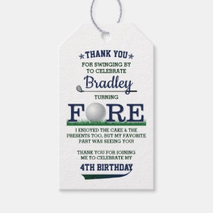 Golf PAR-TEE 4th Birthday Gift Tags