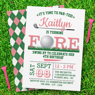 Golf PAR-TEE 4th Birthday Invitation