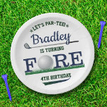 Golf PAR-TEE 4th Birthday Paper Plate<br><div class="desc">Celebrate in style with these trendy 4th birthday paper plates. The design is easy to personalise with your own wording and your family and friends will be thrilled when they see these fabulous party plates.</div>