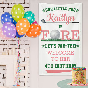 Golf PAR-TEE 4th Birthday Welcome Banner