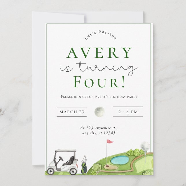 Golf Par tee Birthday Party Invitation (Front)