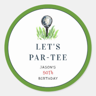 Golf PAR- TEE Birthday party stickers