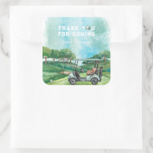 Golf Par-Tee   Birthday Thank You Square Sticker