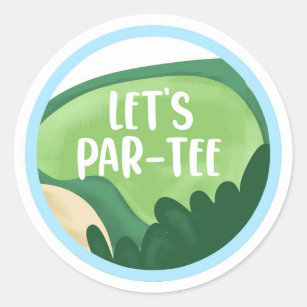 Golf Par-Tee Cupcake Boy Birthday Hole in One Clas Classic Round Sticker