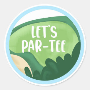 Golf Par-Tee Cupcake Boy Birthday Hole in One Clas Classic Round Sticker