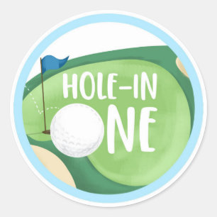 Golf Par-Tee Cupcake Boy Birthday Hole in One Classic Round Sticker